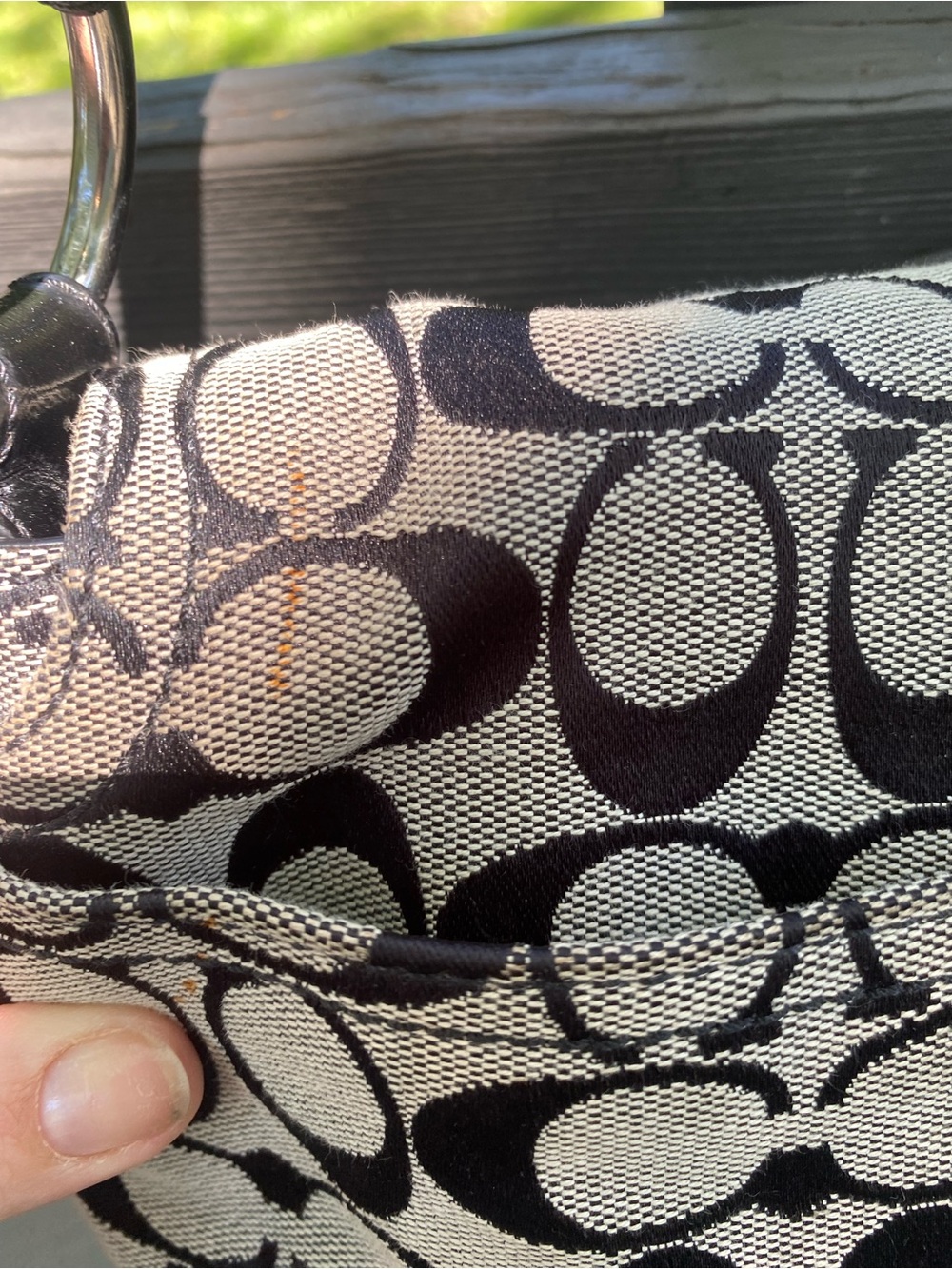 Coach Black and Gray Signature Canvas Soho Shoulder Bag with Buckle - Picture 5 of 10